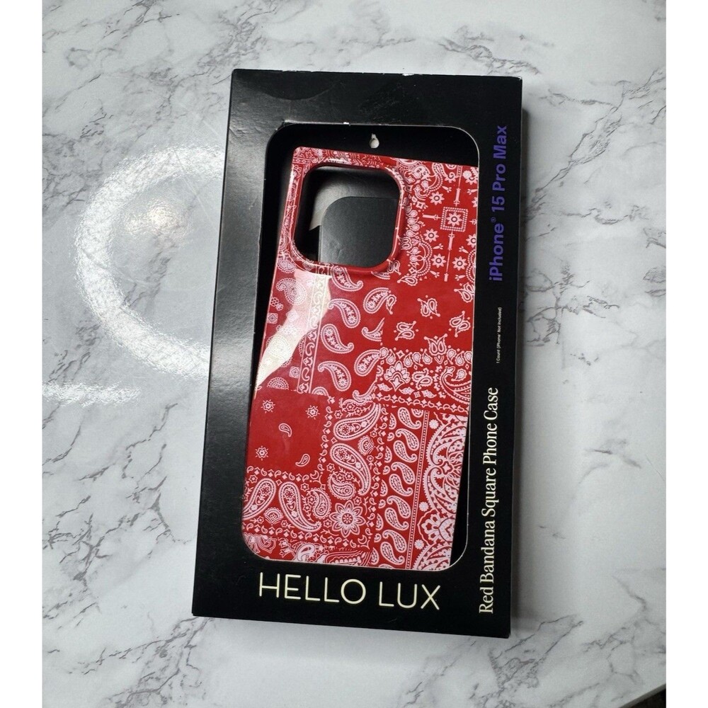 Hello LUX Red/White Bandana Glossy MagSafe Phone Case for iPhone 15 Pro Max